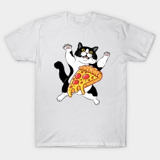 Funny Crazy Foodie Fast Food Lover Pizza Cat T-Shirt